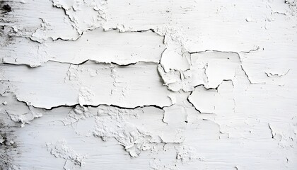 Obraz premium Heavily cracked and peeling white paint on a rough surface
