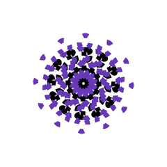 circle of black and purple dots
