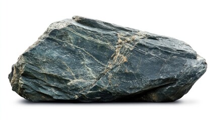 Dark Gray Rock Isolated on White Background