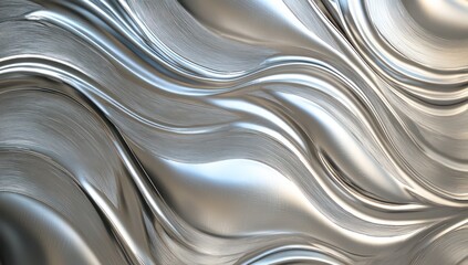 Radial, soft blurred patterns in polished aluminum-like silver brushed texture.