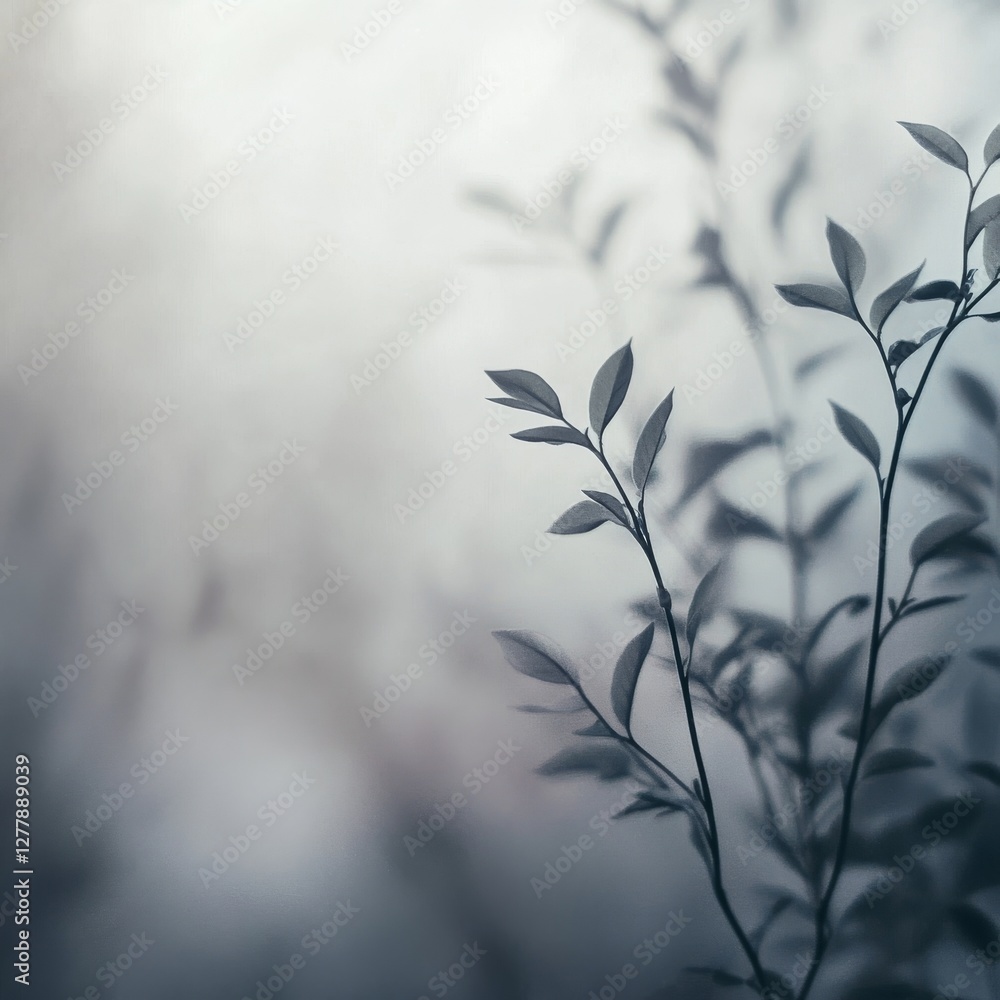 Aufkleber ethereal foliage: a study in soft light and delicate branches against an abstract background