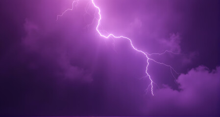 Dramatic Lightning Strike in Purple Sky