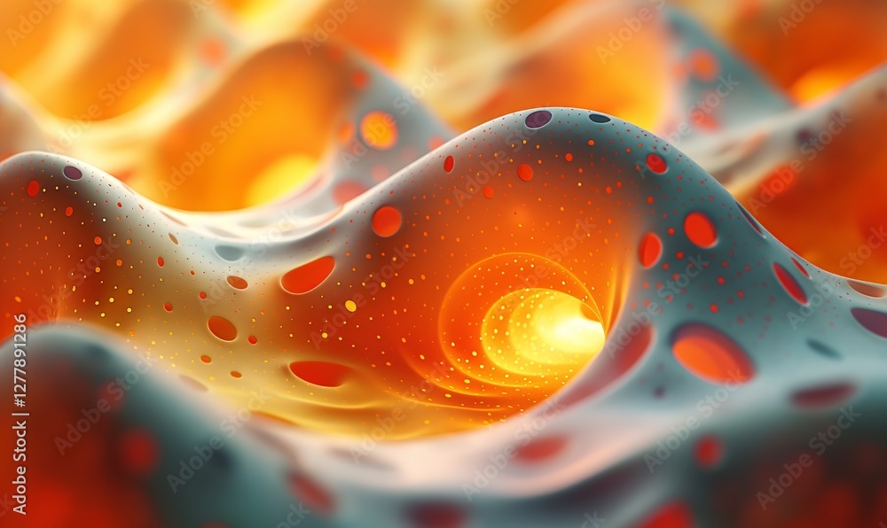 Poster dynamic textures form captivating waves with glowing lights