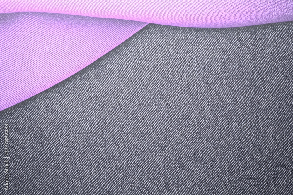 Poster pink fabric on grey textile surface with abstract diagonal pattern