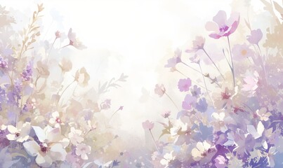 meadow flowers on the edge of the frame for booklets and frames.