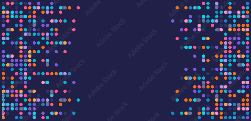 Poster digital technology background. digital data dots pattern pixel background