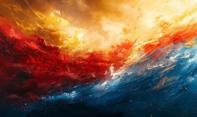 Fototapeta premium Dynamic colors merge in vivid abstract formation. Generative AI