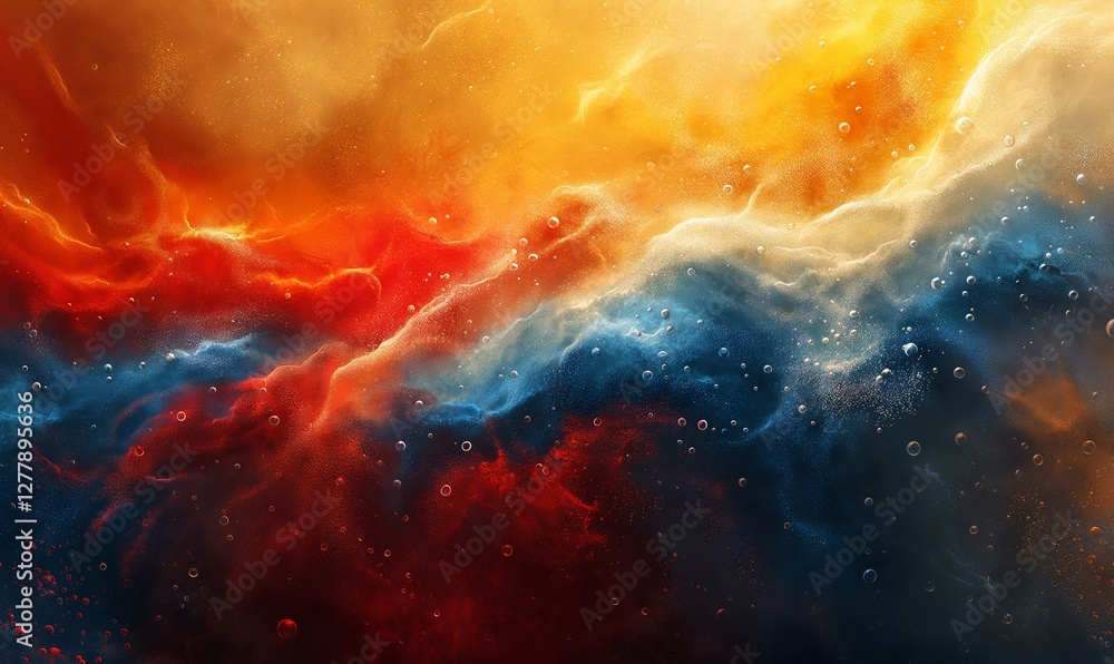 Poster vibrant abstract waves of color in dynamic display. generative ai