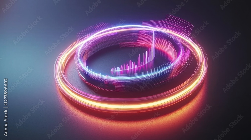Aufkleber vibrant neon swirl captivating abstract dimensional display of pulsating luminous energy