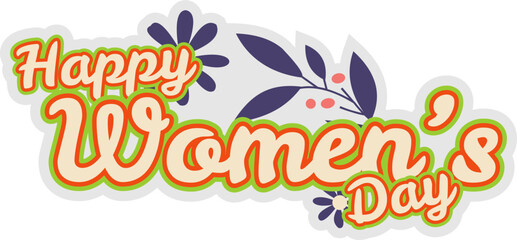 Lettering Happy Womens Day Sticker