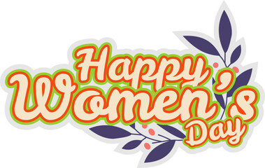 Lettering Happy Womens Day Sticker