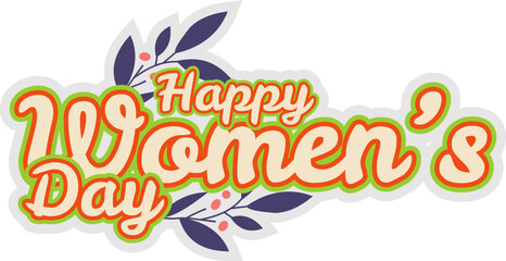 Lettering Happy Womens Day Sticker