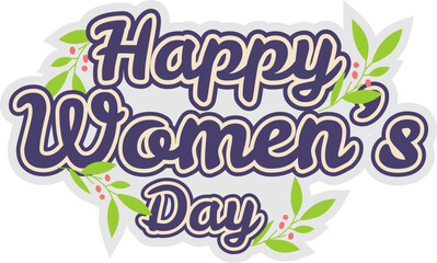 Lettering Happy Womens Day Sticker