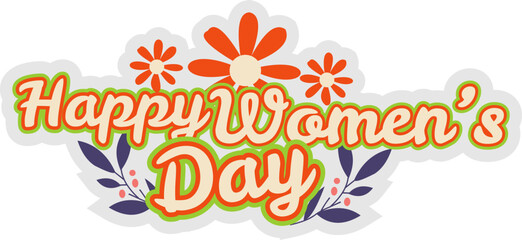 Lettering Happy Womens Day Sticker