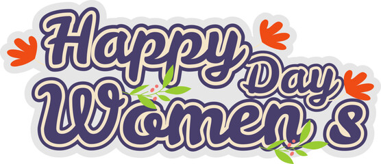 Lettering Happy Womens Day Sticker