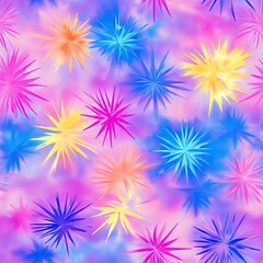 Vibrant Tie Dye Starburst Perfect for Summer Fashion and Textile Designs