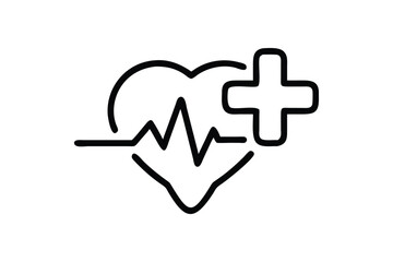 medical equipment icon line art silhouette with vector Drawing Illustration