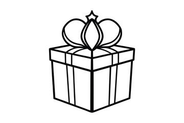 Nice gift boxes line art silhouette vector Illustration