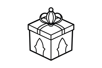 Nice gift boxes line art silhouette vector Illustration