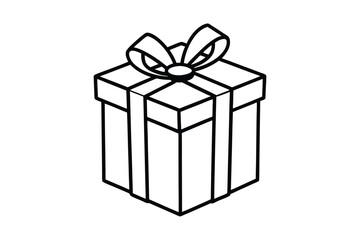 Nice gift boxes line art silhouette vector Illustration