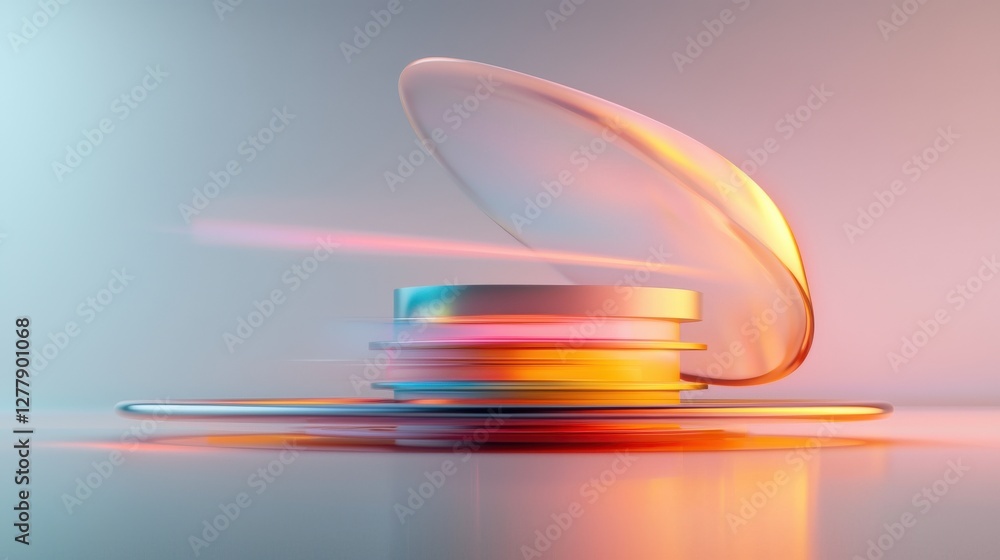 Poster captivating abstract blur of colorful swirling shapes and lights forming a mesmerizing digital art c