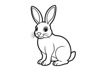 vector illustration of a  line art bunny