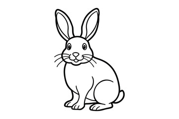 vector illustration of a  line art bunny