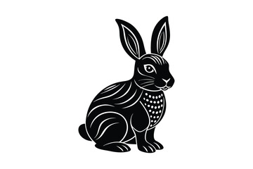 vector illustration of a  line art bunny