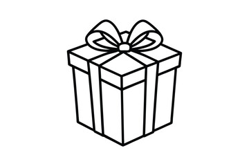 Nice gift boxes line art silhouette vector Illustration