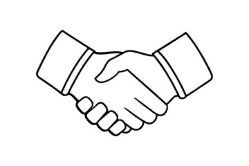 Business agreement  handshake icon line art vector Drawing Illustration