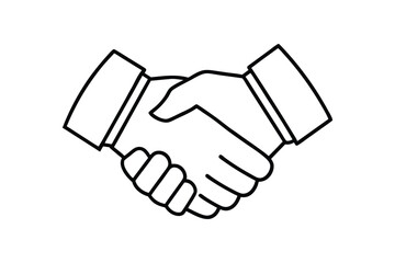 Business agreement  handshake icon line art vector Drawing Illustration