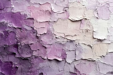 Naklejka premium Textured abstract oil painting in purple and pink hues with thick brush strokes