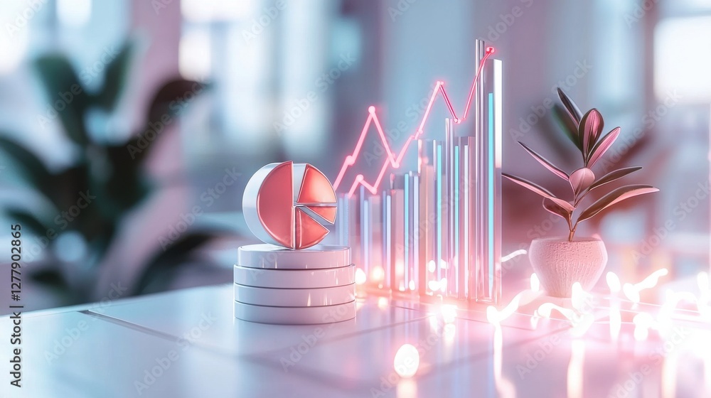 Poster dynamic financial data visualization showcasing business growth and performance insights