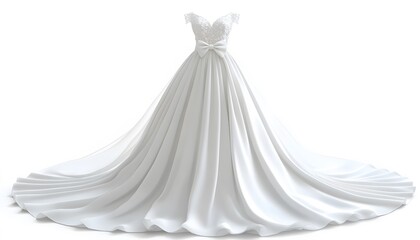 Obraz premium Elegant wedding gown with a bow and lace bodice