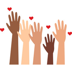 Hands Raised Stop Racism
