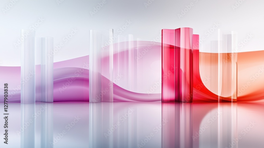 Poster vibrant gradient waves smooth fluid abstract digital art background for design