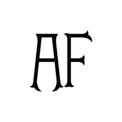 AF monogram logo design letter text name symbol monochrome logotype alphabet character simple logo