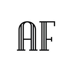 AF monogram logo design letter text name symbol monochrome logotype alphabet character simple logo