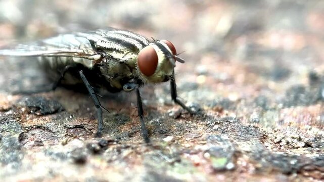 Flies in animal dirt,flesh flies (Sarcophagidae)