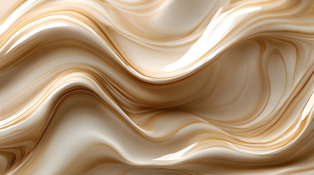 Soft, flowing waves of beige and cream exhibit a dynamic, organic pattern in a calming design