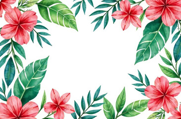 Fototapeta premium Botanical background pattern for the decoration, place for text in the center.