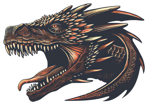 PNG Vintage Drogon illustration dragon mythical.