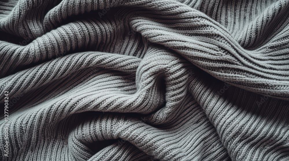 Aufkleber soft gray knit fabric texture with intricate pattern and gentle waves for creative projects
