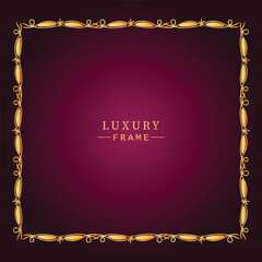 Golden luxury frame border ornament premium