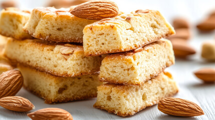 Golden Almond Cookie Delight Stacked with Crunchy Nuts and Soft Texture for Dessert Lovers