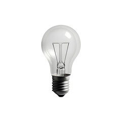 Clear Light Bulb Isolated on Transparent Background