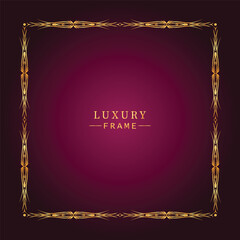 Golden luxury frame border ornament premium