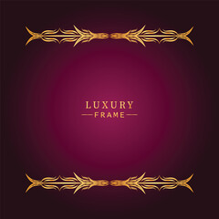 Golden luxury frame border ornament premium