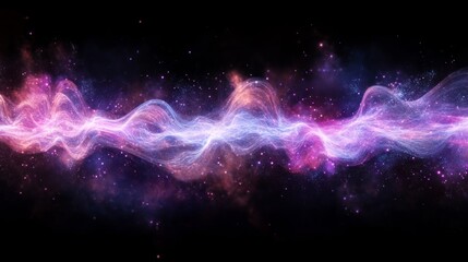 Obraz premium Colorful cosmic nebula with swirling galactic clouds and starry background