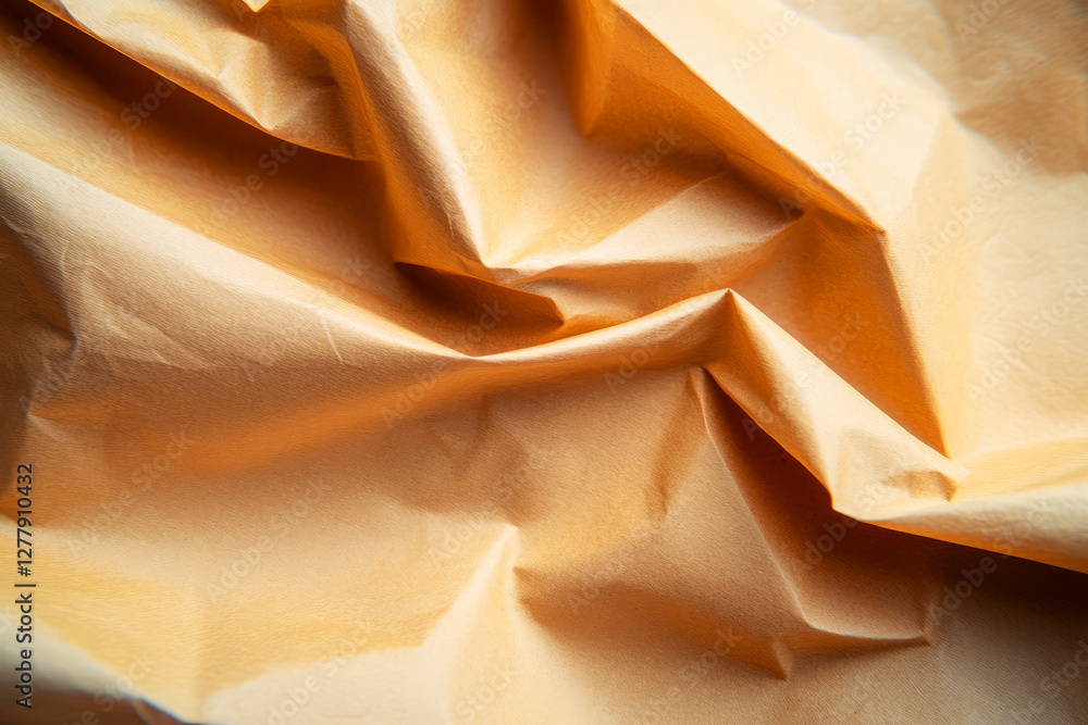 Poster textured wrinkled paper surface in warm tone for creative background or display use